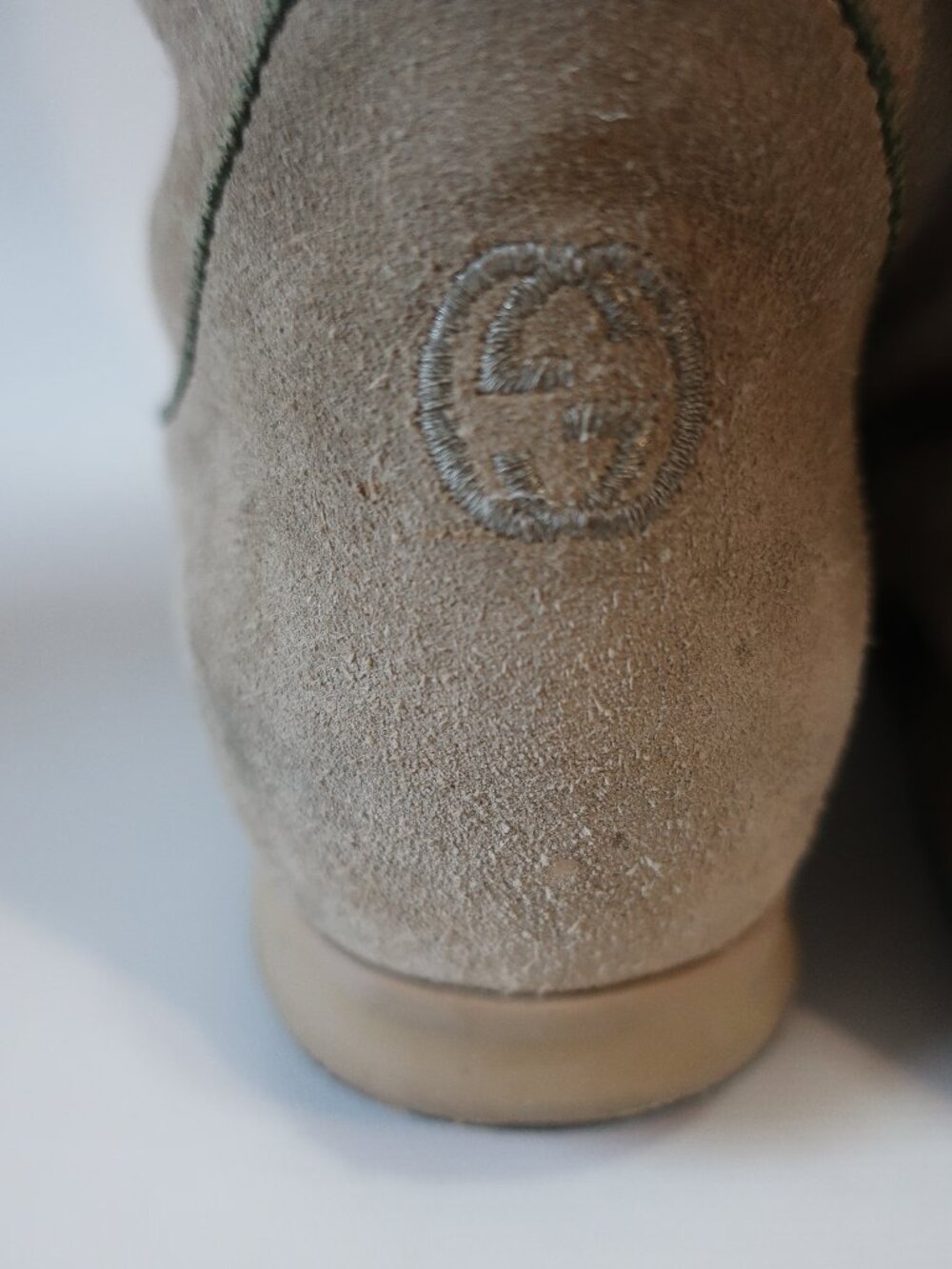 Authentic Womens Gucci Beige 163482 Guccissima Suede Shearling Boots 38 US/8 - Picture 15 of 16